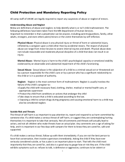 Child Protection and Mandatory Reporting Policy