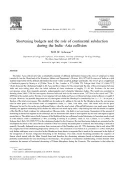 Shortening budgets and the role of continental subduction during