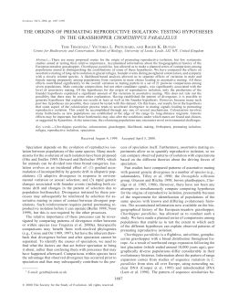 the origins of premating reproductive isolation