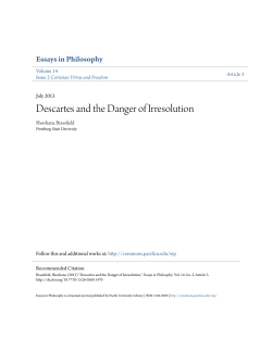 Descartes and the Danger of Irresolution