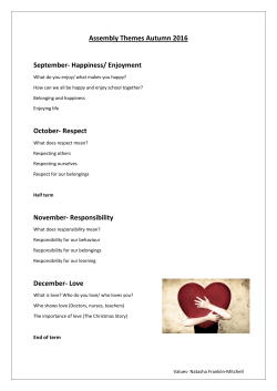 Assembly Themes Autumn 2016 September