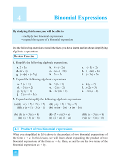 Binomial Expressions - e