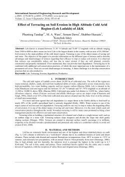 Effect of Terracing on Soil Erosion in High Altitude Cold