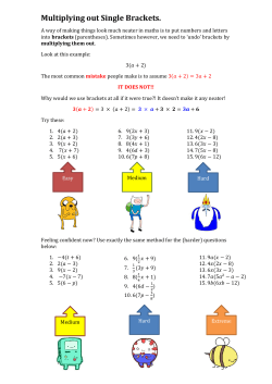 Multiplying out Single Brackets.