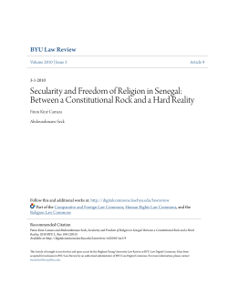 Secularity and Freedom of Religion in Senegal