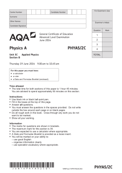 A-level Physics A Question paper Unit 05 - Section 2C