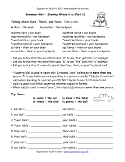 Spanish for You! Grammar Mini