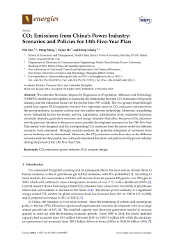 CO2 Emissions from China`s Power Industry: Scenarios and Policies