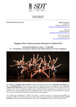 Singapore Dance Theatre presents Masterpiece in Motion 2014