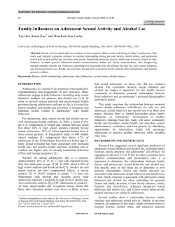 Family Influences on Adolescent Sexual Activity
