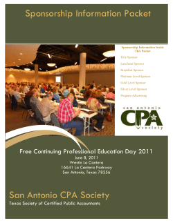 San Antonio CPA Society Sponsorship Information Packet