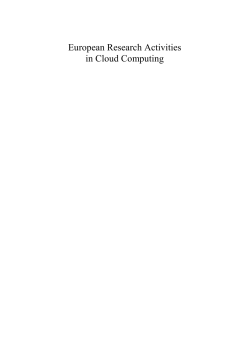 European Research Activities in Cloud Computing