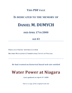 DANIEL M.DUMYCH Water Power at Niagara