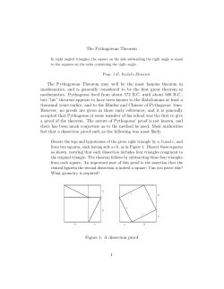 The Pythagorean Theorem The Pythagorean Theorem may well be
