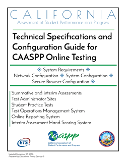 Technical Specifications and Configuration Guide for CAASPP
