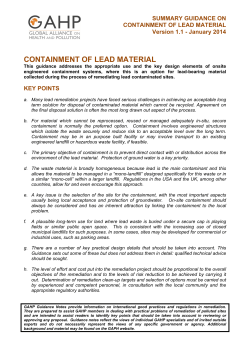 GUIDANCE notes on onsite containment of lead, Jan 2014