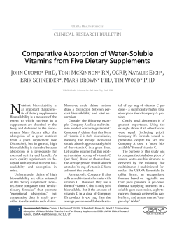 Comparative Absorption of Water-Soluble Vitamins from Five Dietary