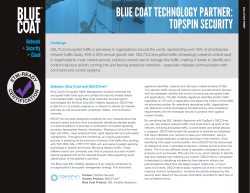 BLUE COAT TECHNOLOGY PARTNER: TOPSPIN SECURITY