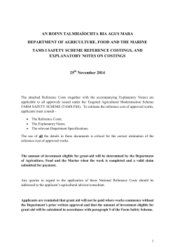 Farm Safety Scheme Reference Costs and Explanatory Notes