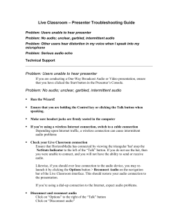 Live Classroom &ndash; Presenter Troubleshooting Guide Problem: Users