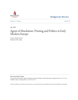 Printing and Politics in Early Modern Europe