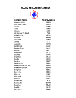 AAA HY-TEK ABBREVIATIONS School Name Abbreviation