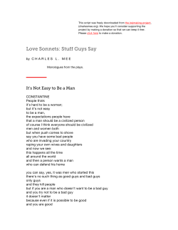 Love Sonnets: Stuff Guys Say