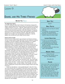 DANIEL AND HIS THREE FRIENDS LESSON 9