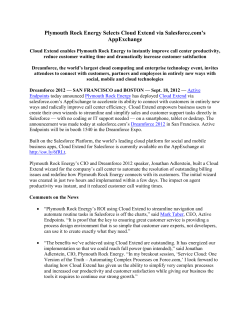 Plymouth Rock Energy Selects Cloud Extend via Salesforce.com`s