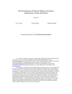 The Development of Property Rights on Frontiers: Endowments