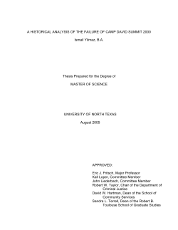 A historical analysis of the failures of Camp David 2000 Summit.