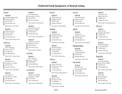 Preferred Pump Equipment, LP Branch Listing