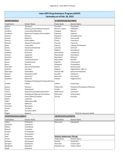 Iowa AIDS Drug Assistance Program (ADAP) Formulary as of Feb