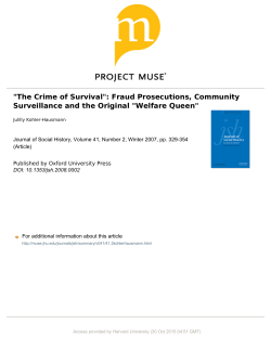 "The Crime of Survival": Fraud Prosecutions, Community