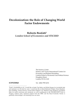 Decolonization: the Role of Changing World - STICERD