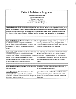 Patient Assistance Programs