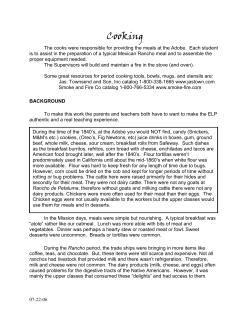 Cooking - Petaluma Adobe State Historic Park