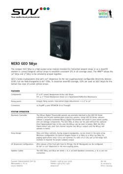 NEXO GEO S830 - Suomen Videoviestint&auml; SVV OY