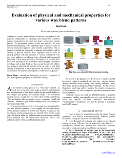 Evaluation of physical and mechanical properties for various wax