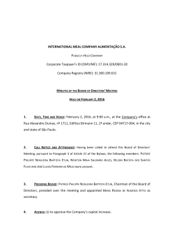 Minutes of the Board of Directors Meeting