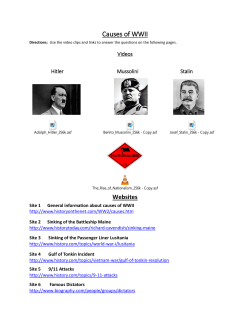 LG 13 Causes of WWII Rise of Dictator Video/Web Quest