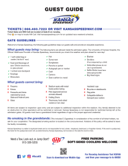 Guest Guide - Kansas Speedway