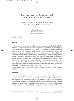 Jean-luc Nancy on Sovereignty and the Retreat of the Christian God