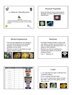 1-2 Mineral Identification Physical Properties Mineral Appearance