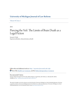 Piercing the Veil: The Limits of Brain Death as a Legal Fiction