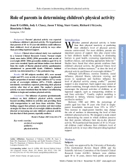 Role of parents in determining children`s physical activity