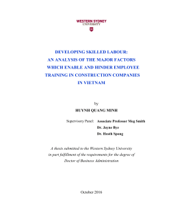 developing skilled labour: an analysis of the major