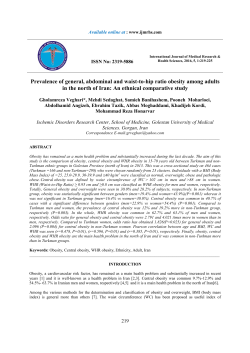 Prevalence of general, abdominal and waist-to