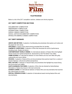 FILM PROGRAM 2017 SBIFF COMPETITION SECTIONS 2017