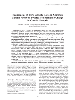Reappraisal of Flow Velocity Ratio in Common Carotid Artery to